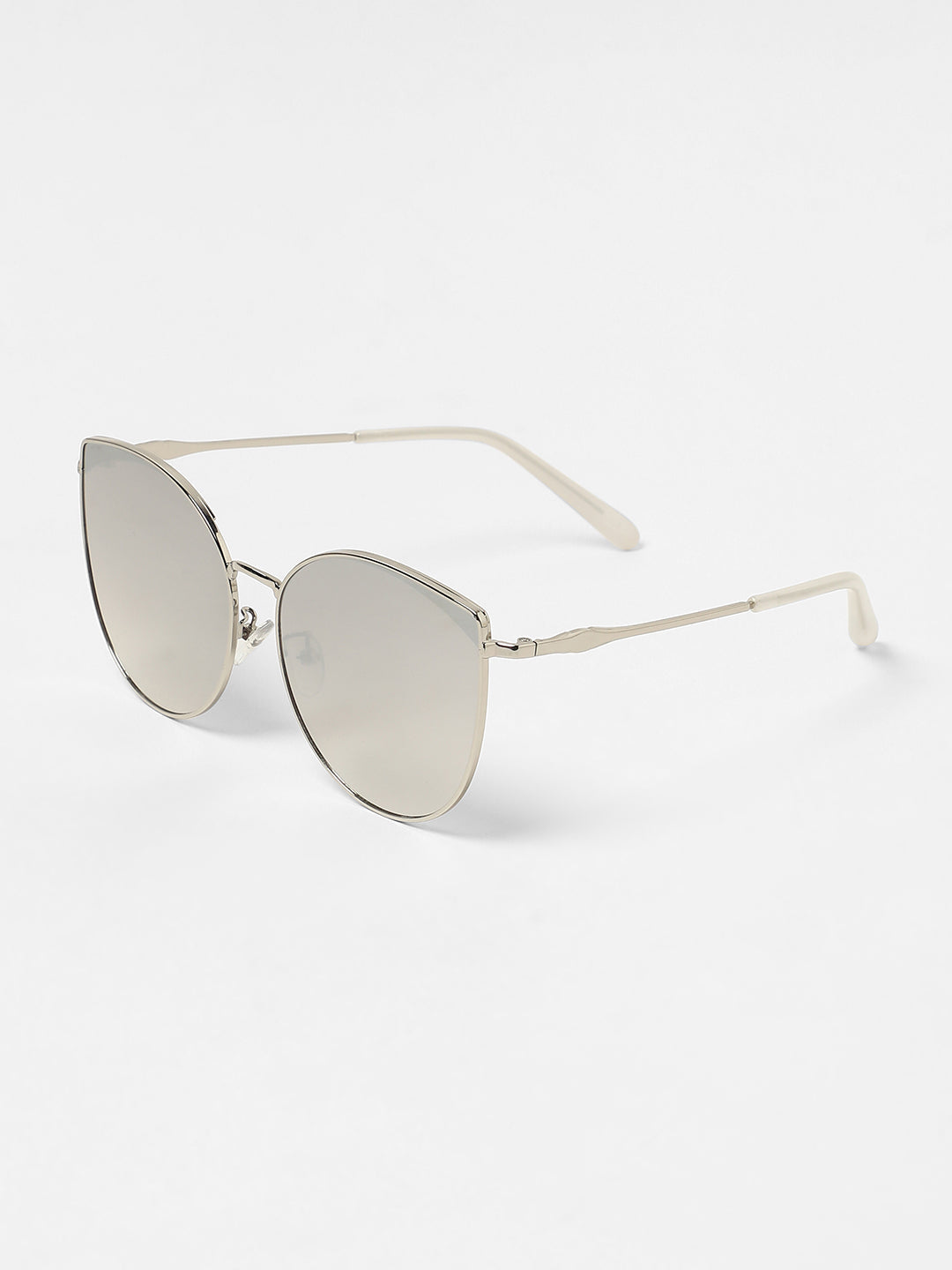 The Metallic Cateye Sunglasses - Metallic Silver