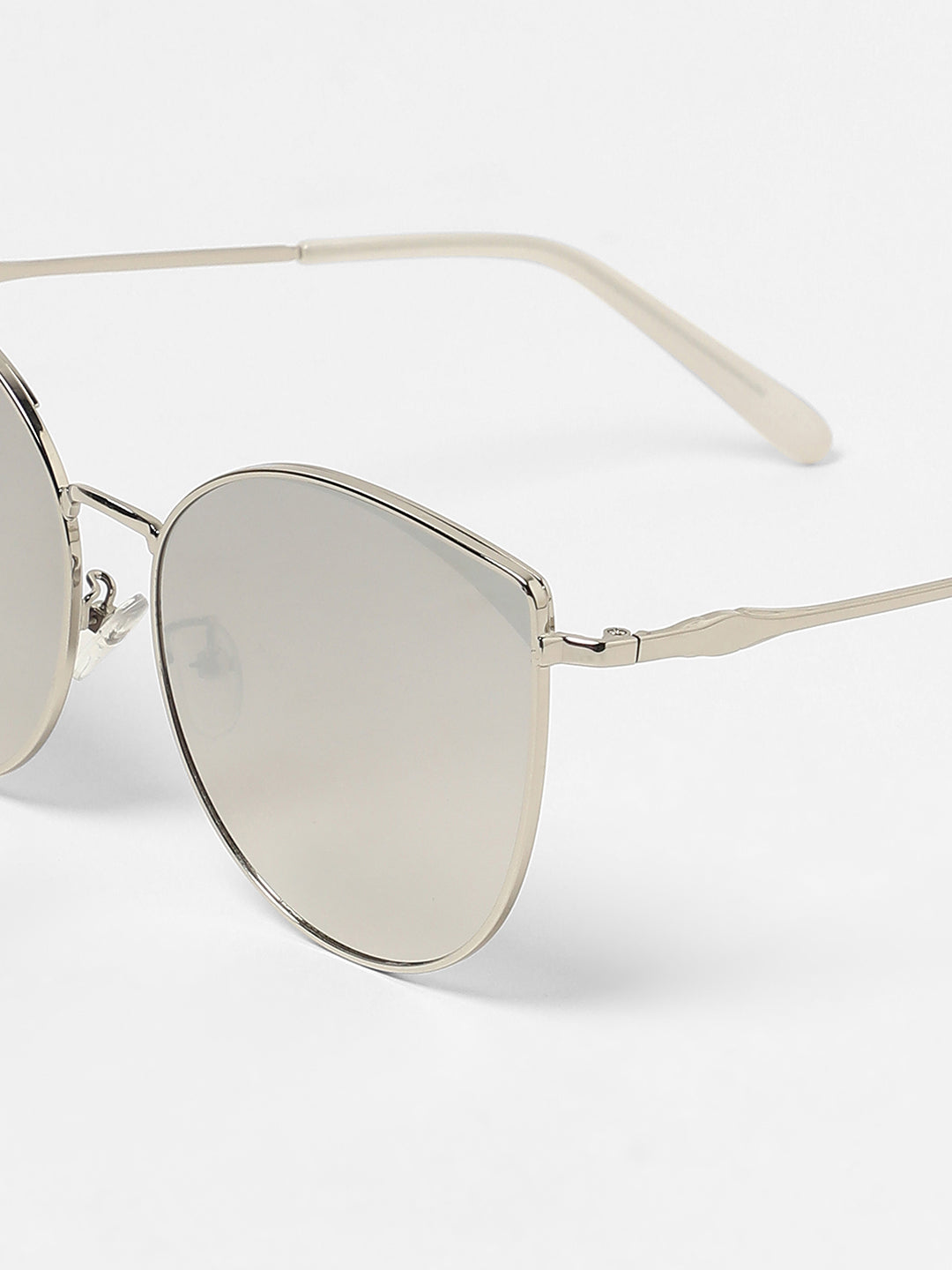 The Metallic Cateye Sunglasses - Metallic Silver