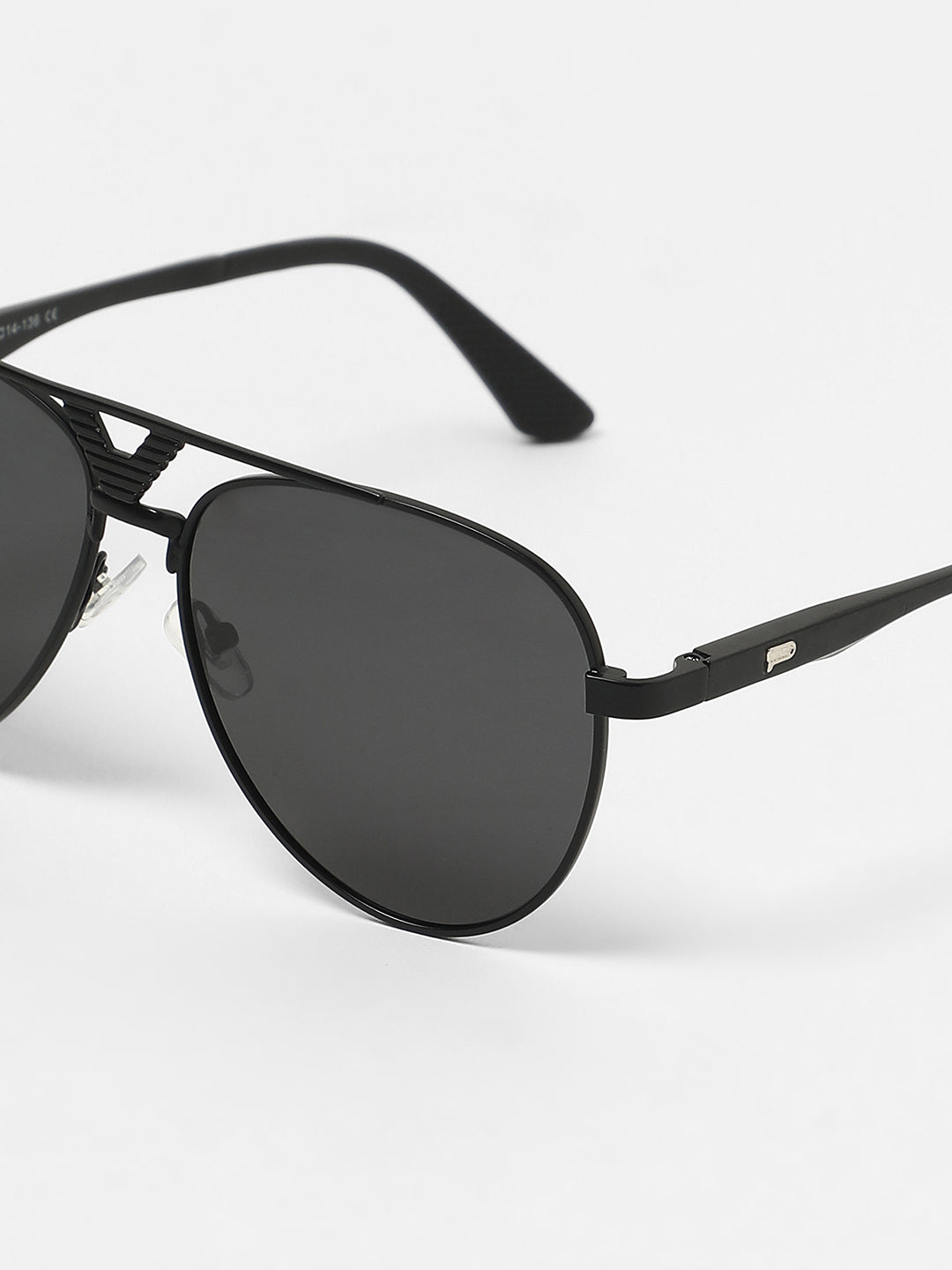 The V-Bar Aviator Sunglasses - Onyx Black