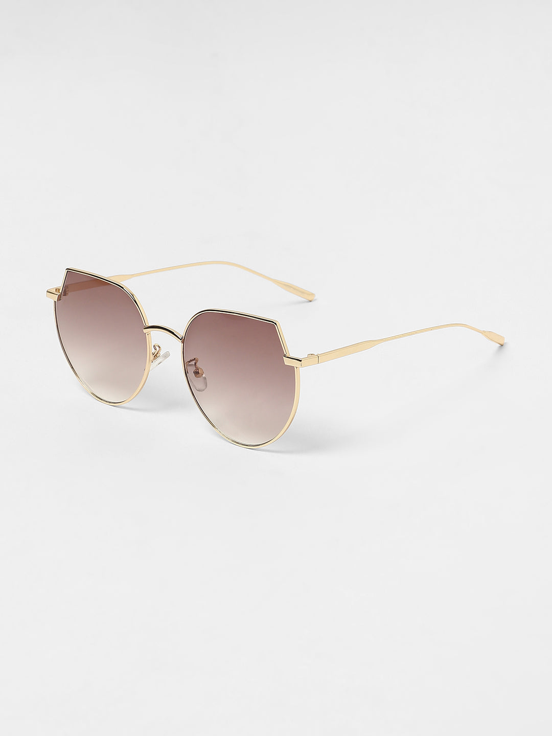 The Curved Cateye Sunglasses - Champayne Gold