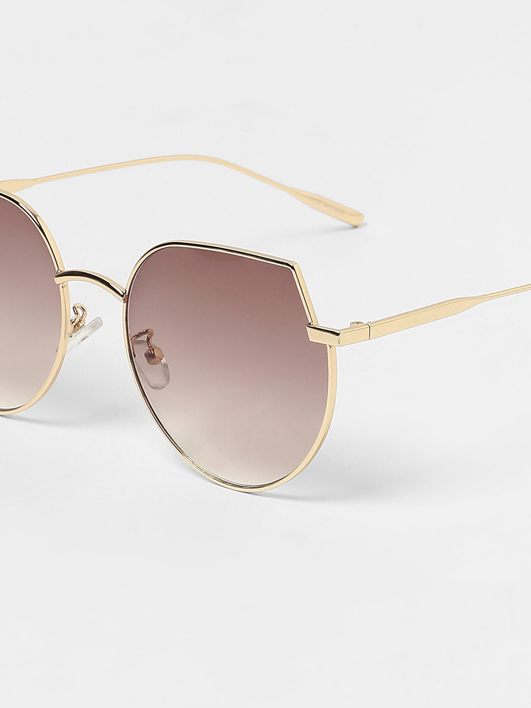 The Curved Cateye Sunglasses - Champayne Gold