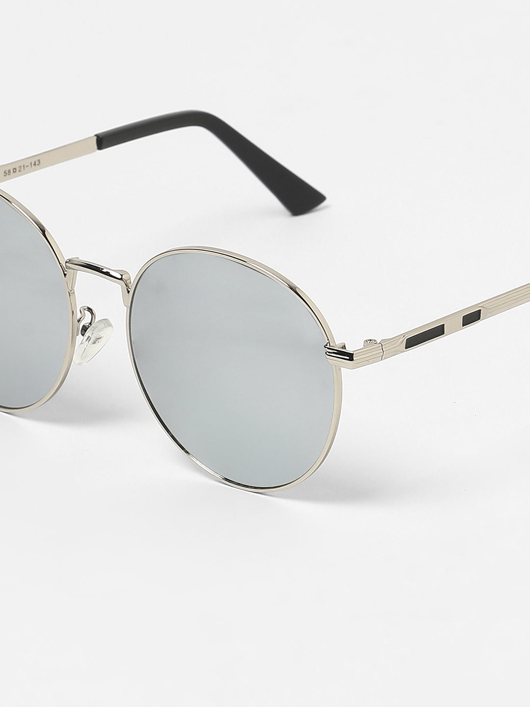 The Metallic Round Sunglasses - Metallic Silver