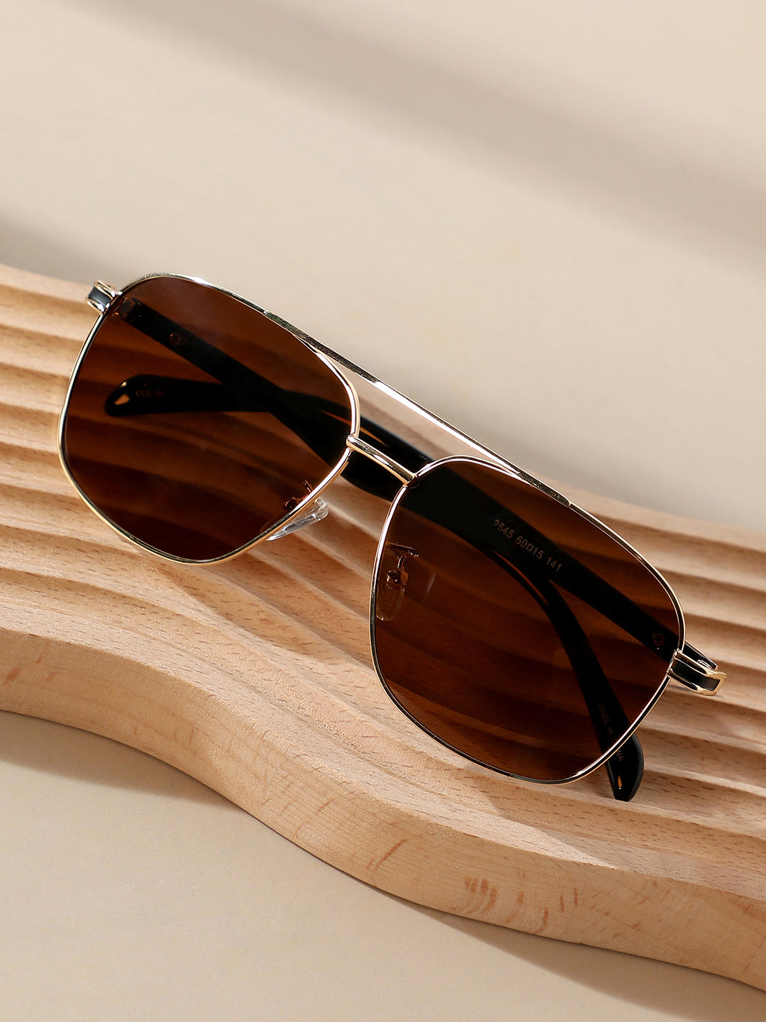 The Contrast Aviator Sunglasses - Mocha Brown