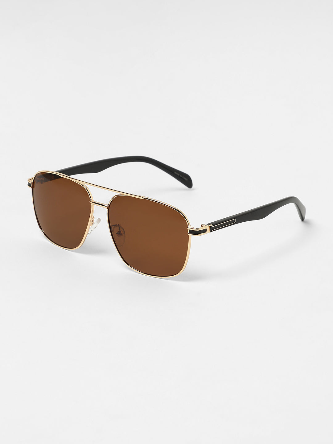 The Contrast Aviator Sunglasses - Mocha Brown