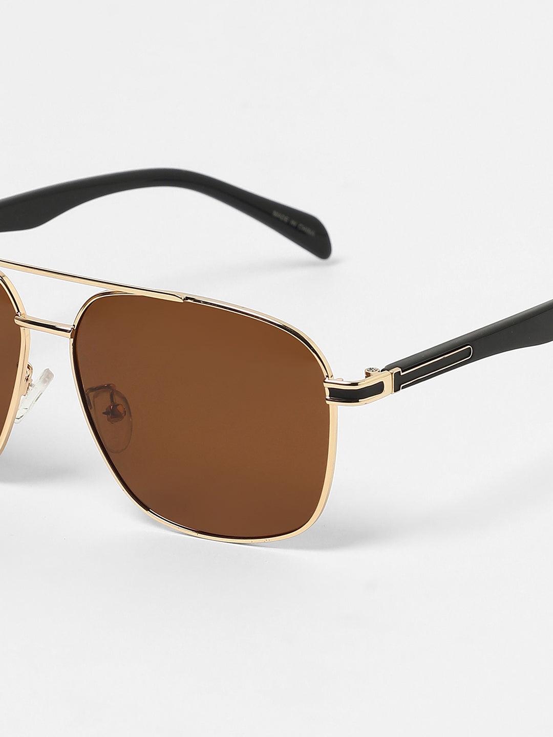 The Contrast Aviator Sunglasses - Mocha Brown