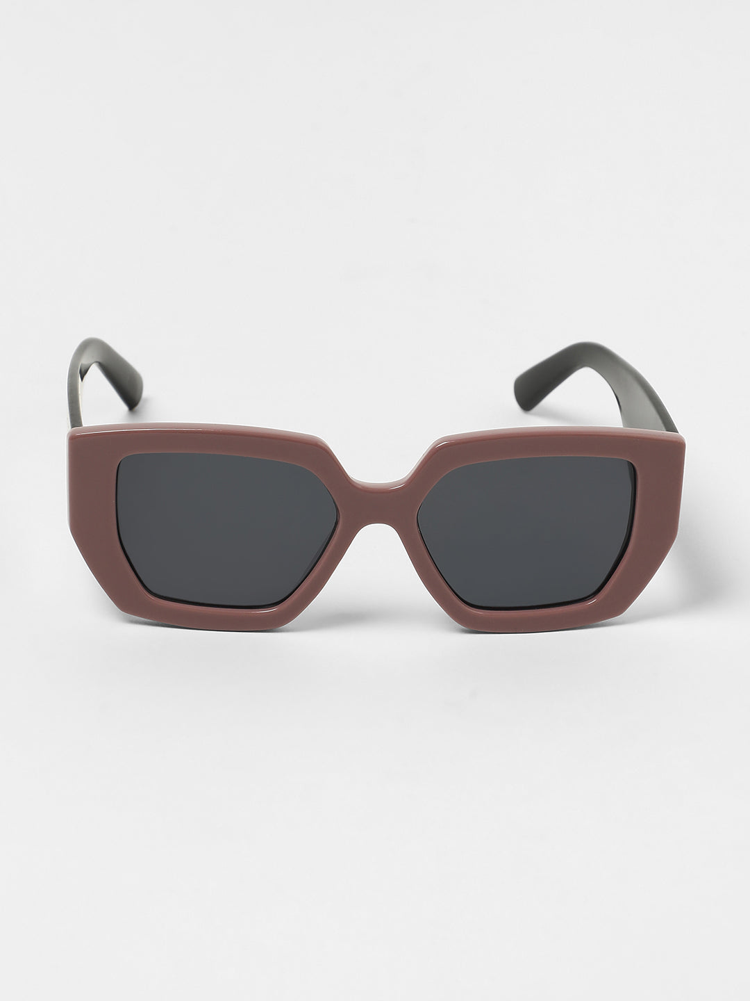 The Chunky Block Geometric Sunglasses - Mauve Purple