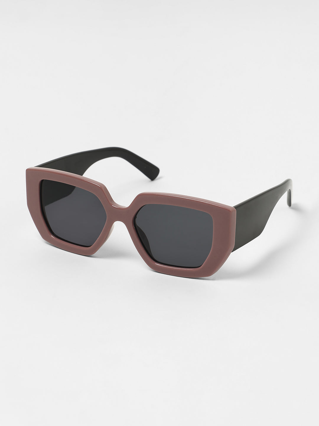 The Chunky Block Geometric Sunglasses - Mauve Purple