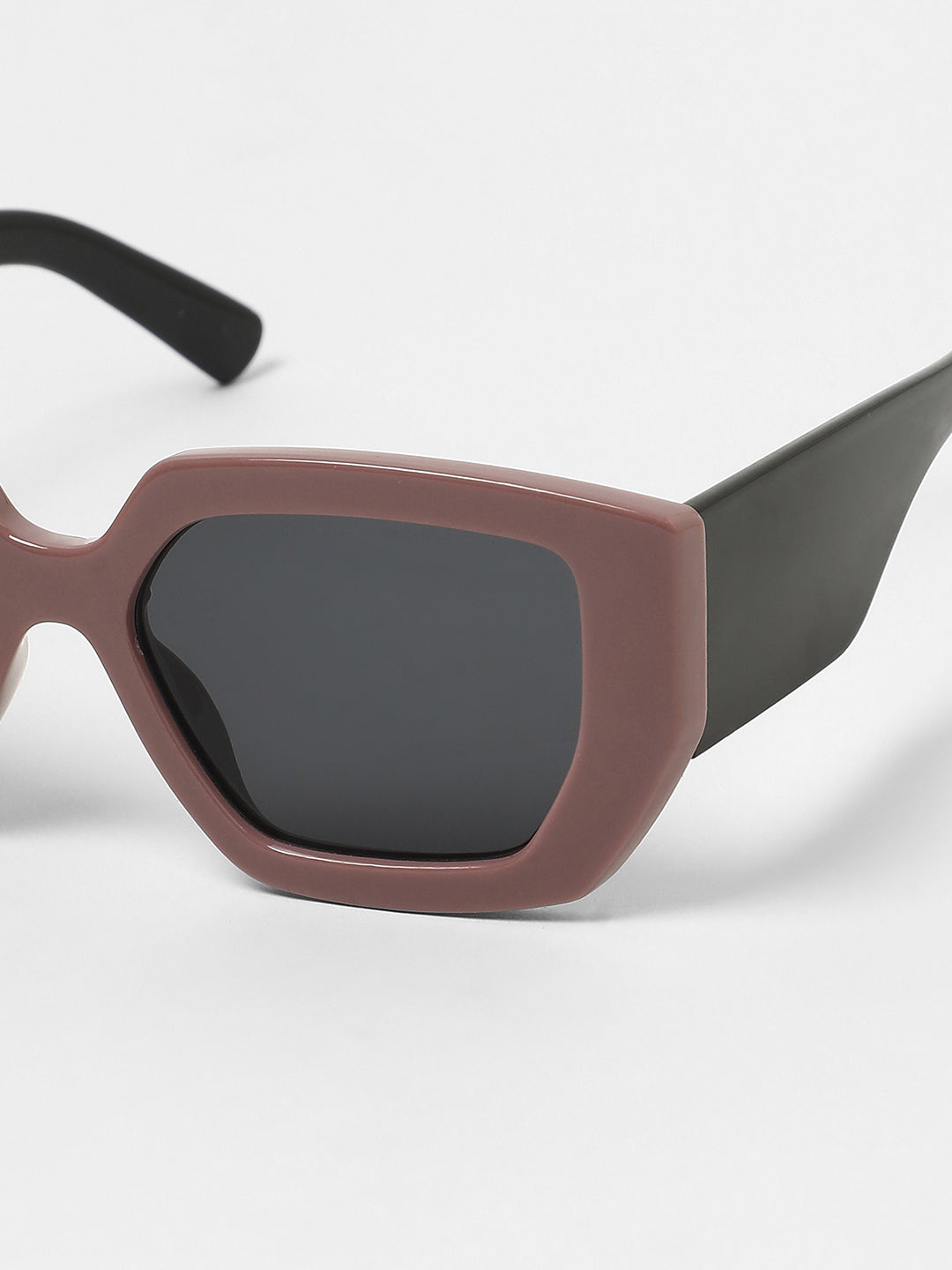 The Chunky Block Geometric Sunglasses - Mauve Purple