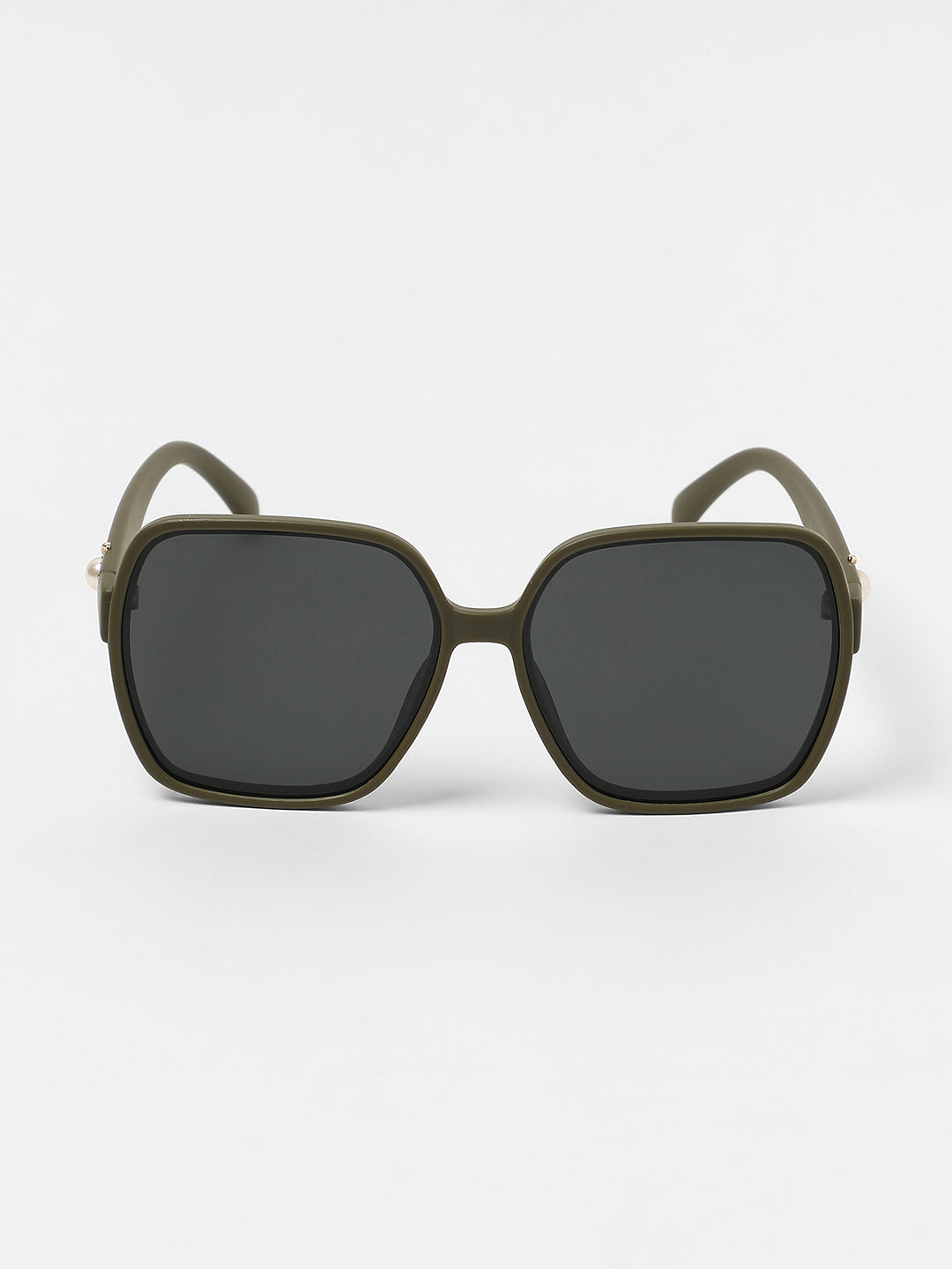 The Embellished Oversized Sunglasses - Olive Green