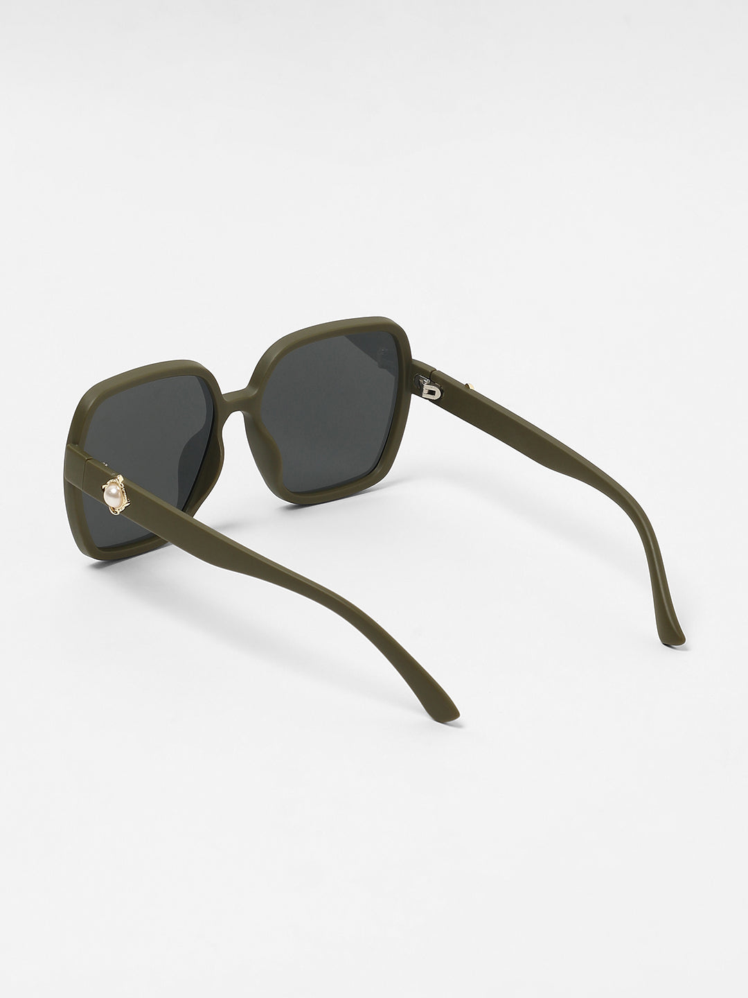 The Embellished Oversized Sunglasses - Olive Green