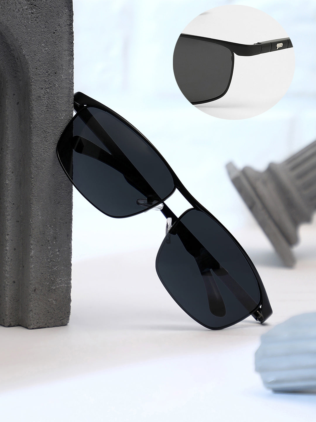 The Sporty Browline Sunglasses - Onyx Black