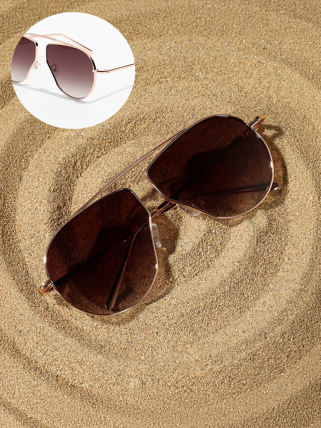 The Bar Pavement Oversized Sunglasses - Chestnut Brown