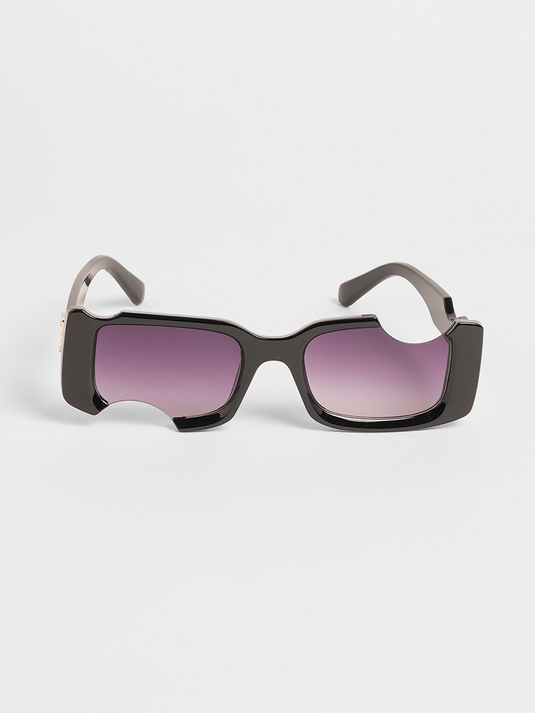 The Crunch Rectangular Sunglasses - Onyx Black