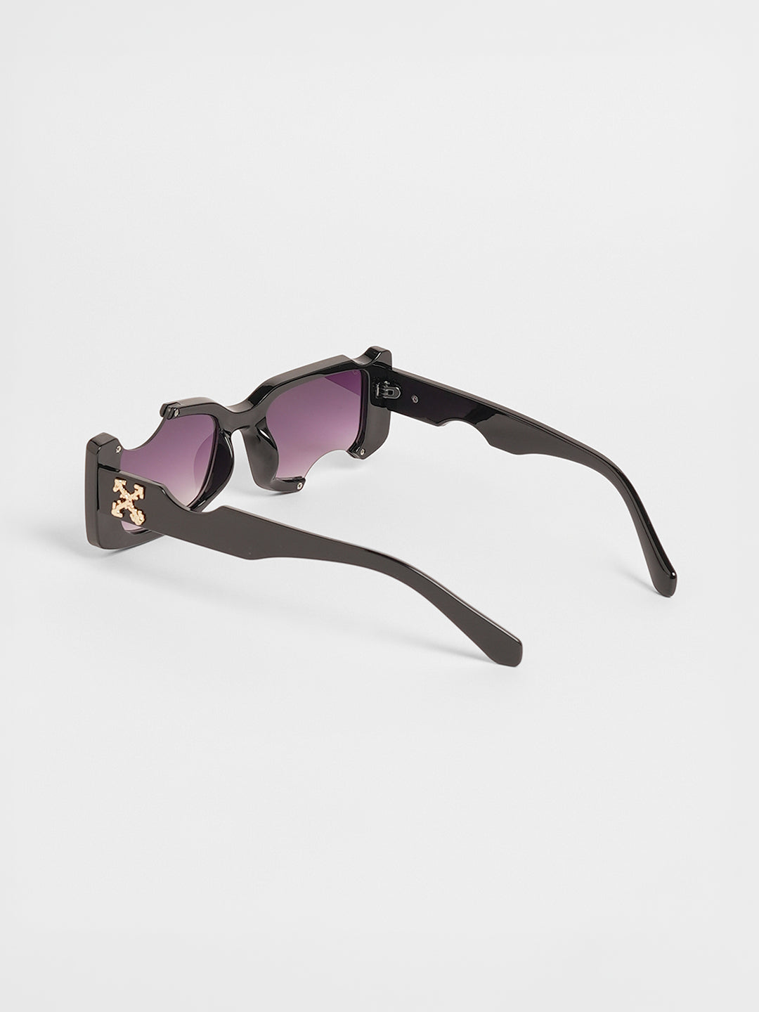 The Crunch Rectangular Sunglasses - Onyx Black