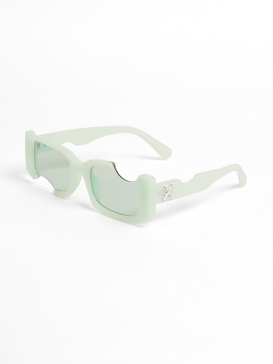 The Crunch Rectangular Sunglasses - Mint Green