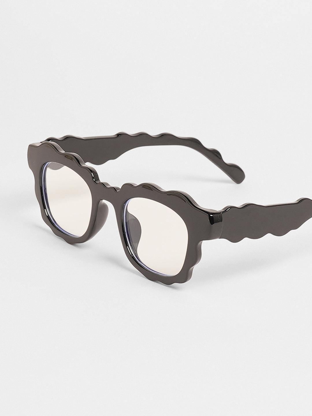 The Wave Rectangular Sunglasses - Onyx Black