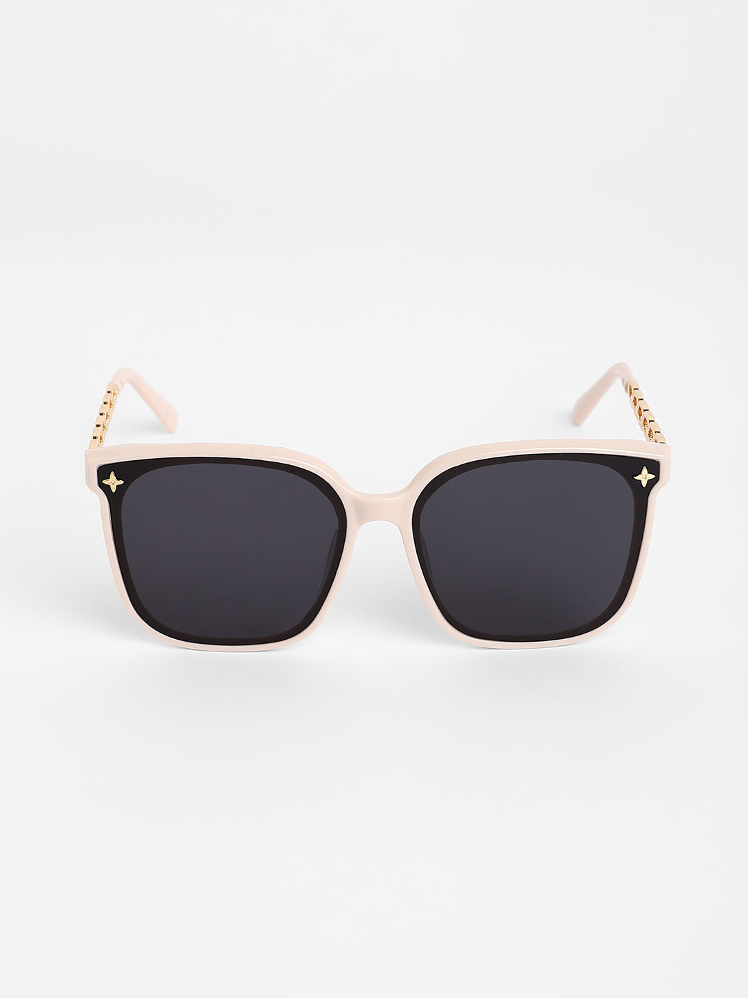 The Chainlink Wayfarer Sunglasses - Ivory White