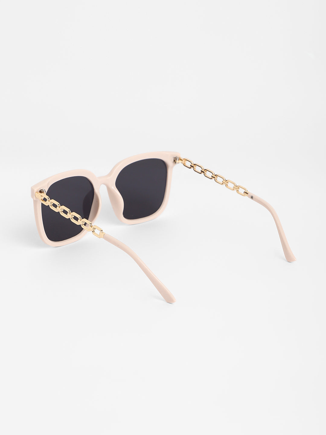 The Chainlink Wayfarer Sunglasses - Ivory White