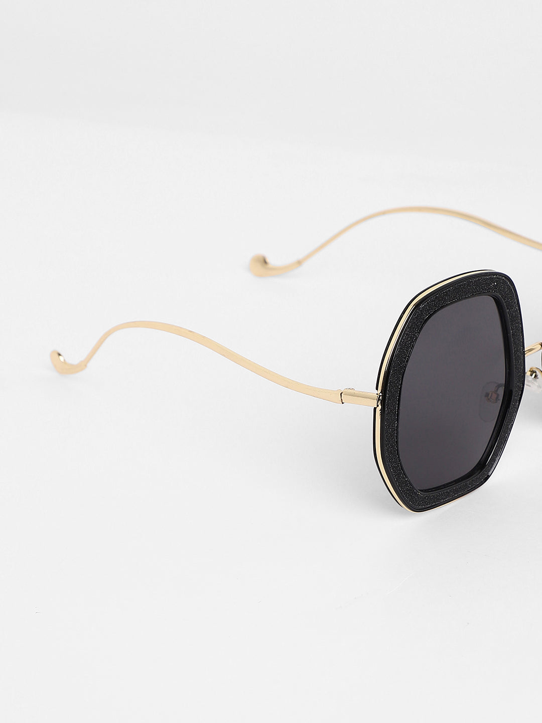 The Shimmer Oversized Sunglasses - Charcoal Black