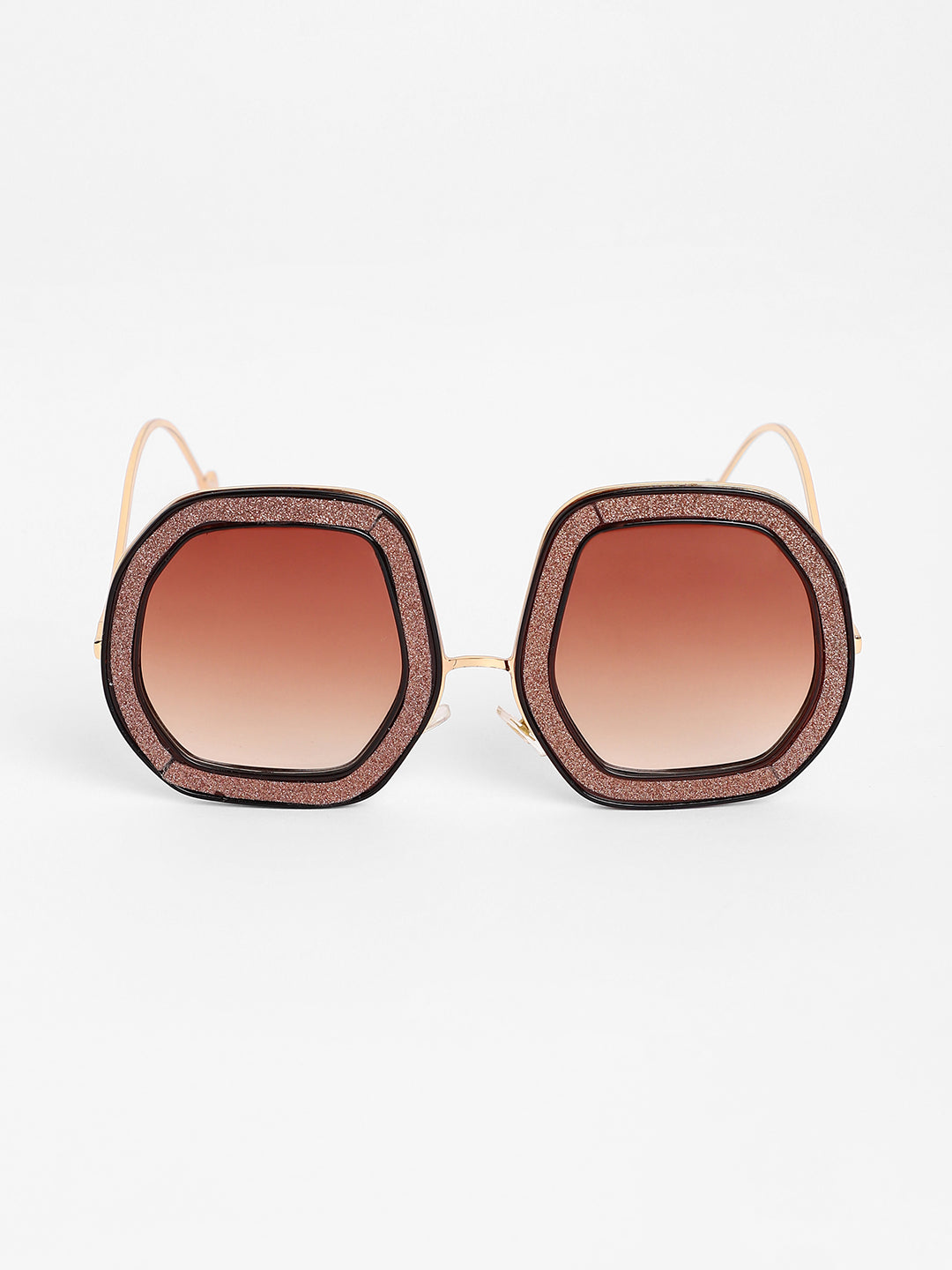 The Shimmer Oversized Sunglasses - Metallic Pink