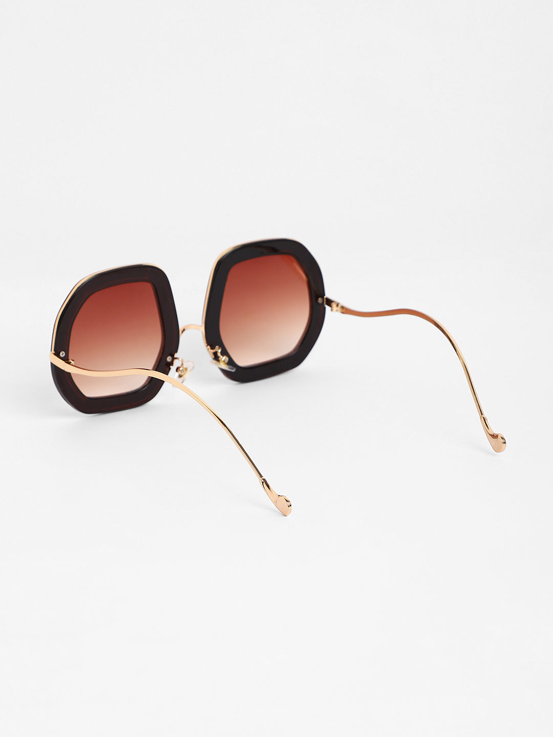 The Shimmer Oversized Sunglasses - Metallic Pink