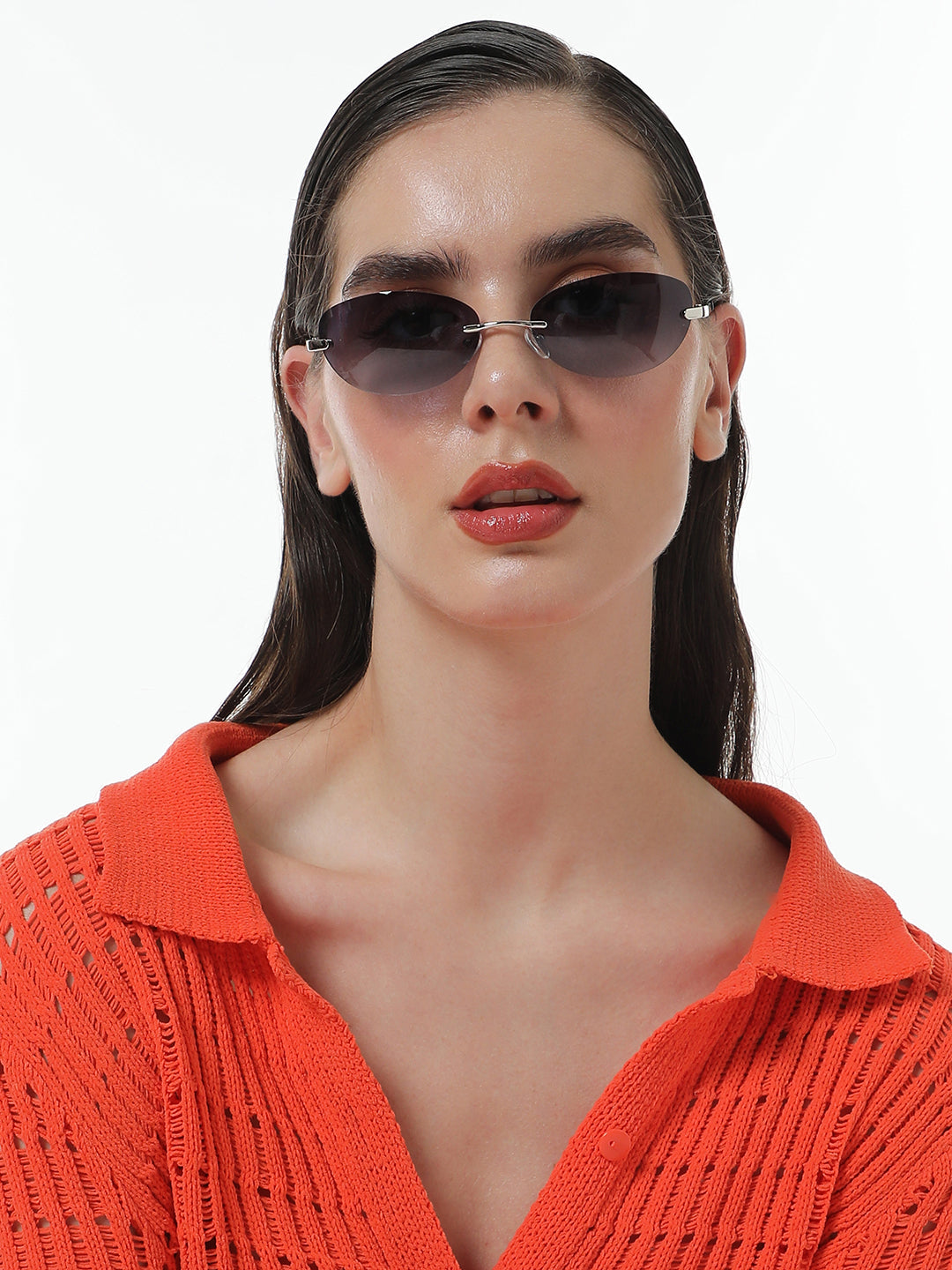 The Minimal Oval Sunglasses - Metallic Silver