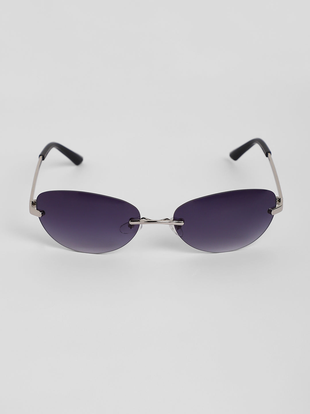 The Minimal Oval Sunglasses - Metallic Silver