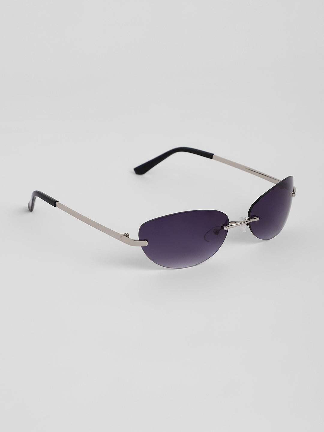 The Minimal Oval Sunglasses - Metallic Silver