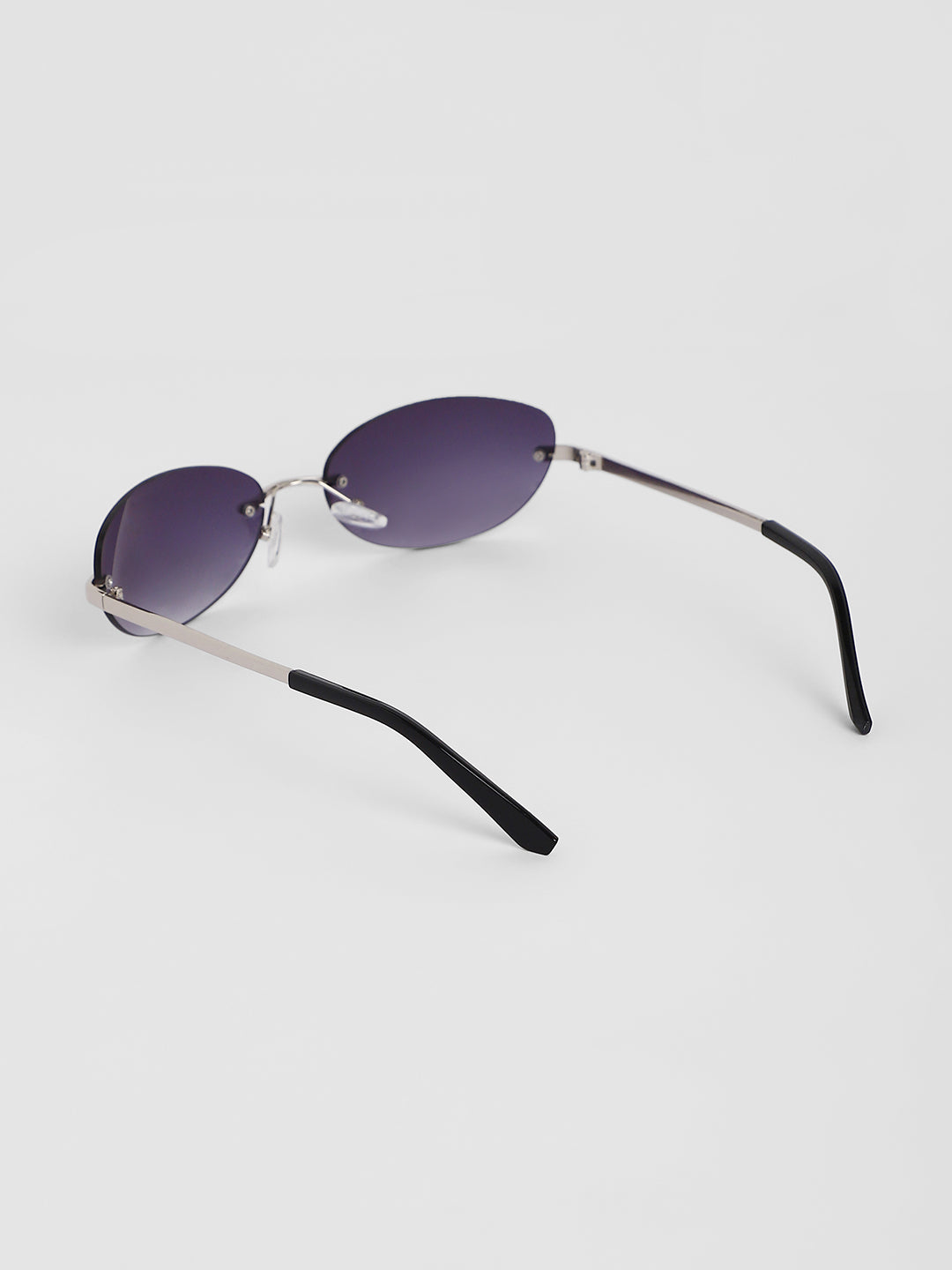 The Minimal Oval Sunglasses - Metallic Silver