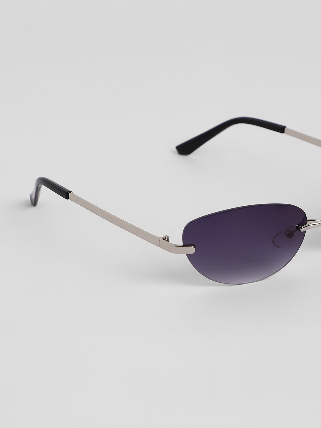 The Minimal Oval Sunglasses - Metallic Silver