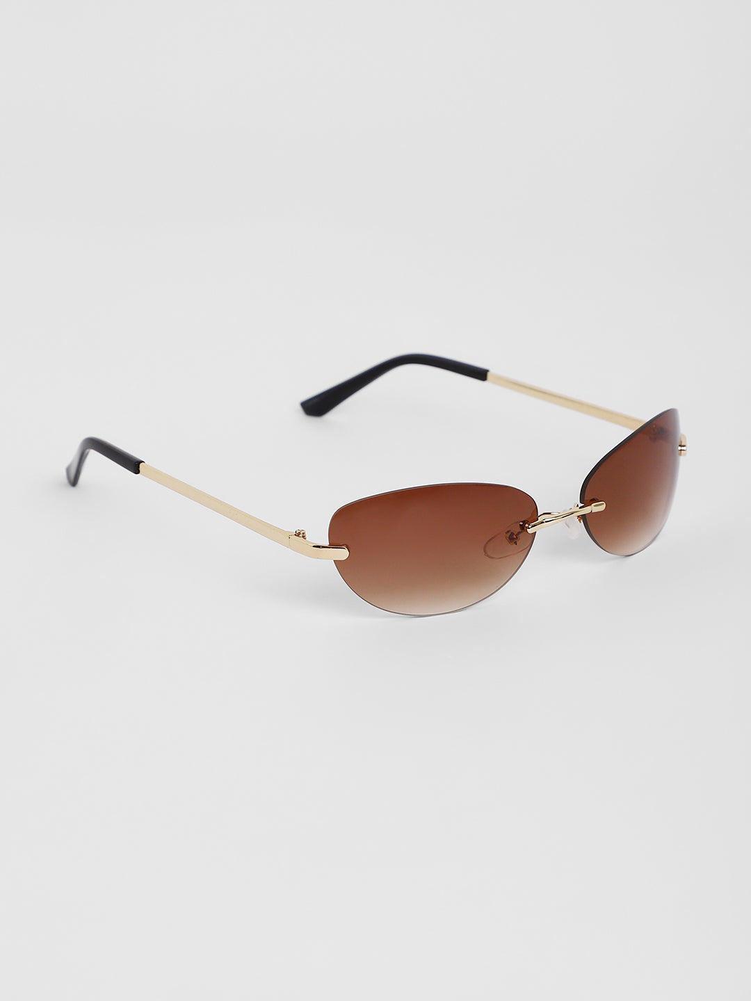 The Minimal Oval Sunglasses - Champayne Gold