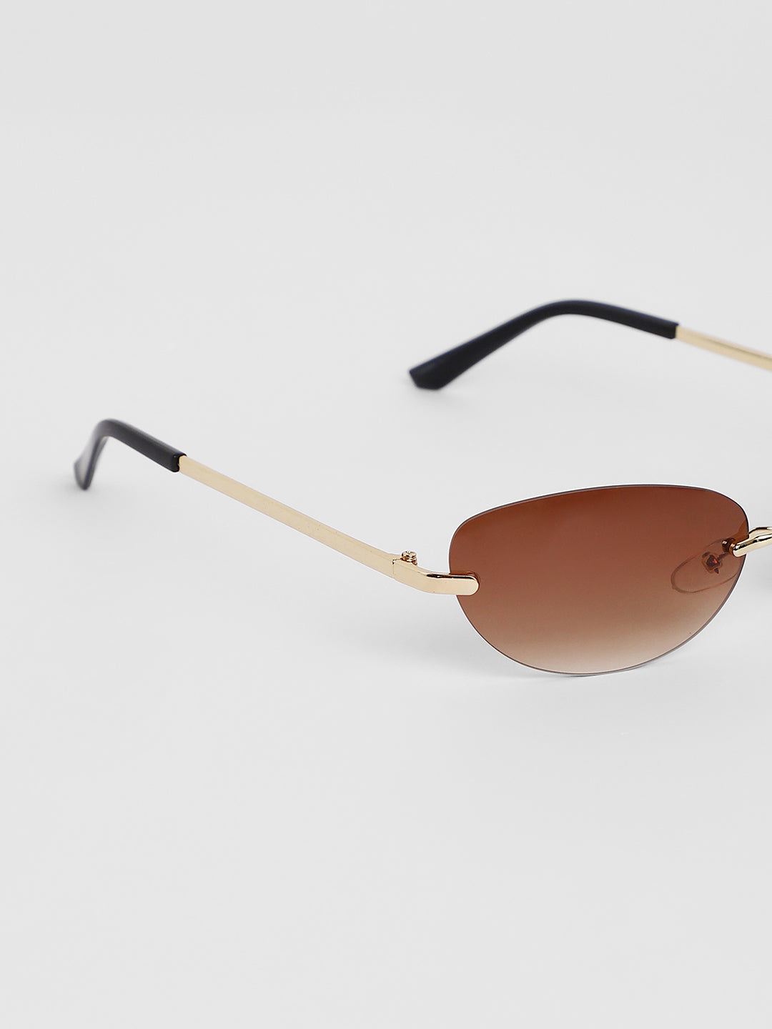 The Minimal Oval Sunglasses - Champayne Gold