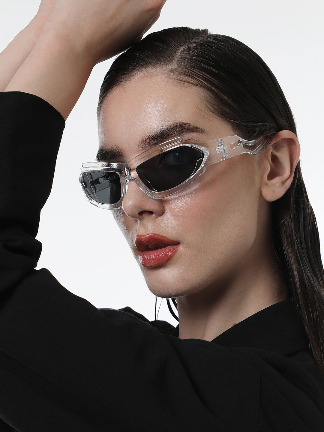 The Aspen Wrap Sunglasses - Transparent