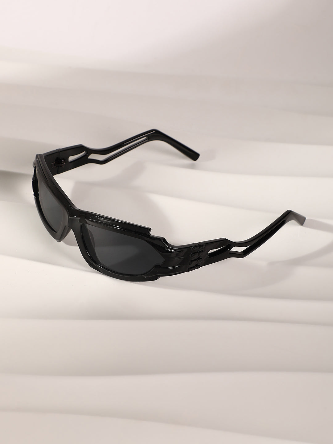 The Aspen Wrap Sunglasses - Onyx Black