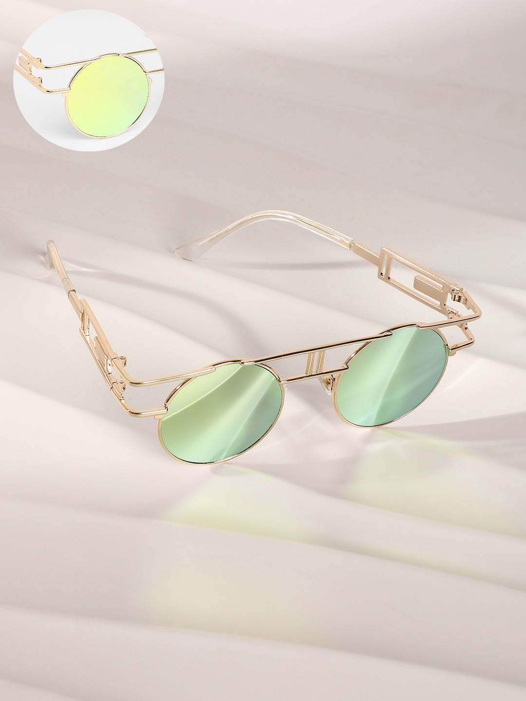 The Indie Round Sunglasses - Metallic Yellow