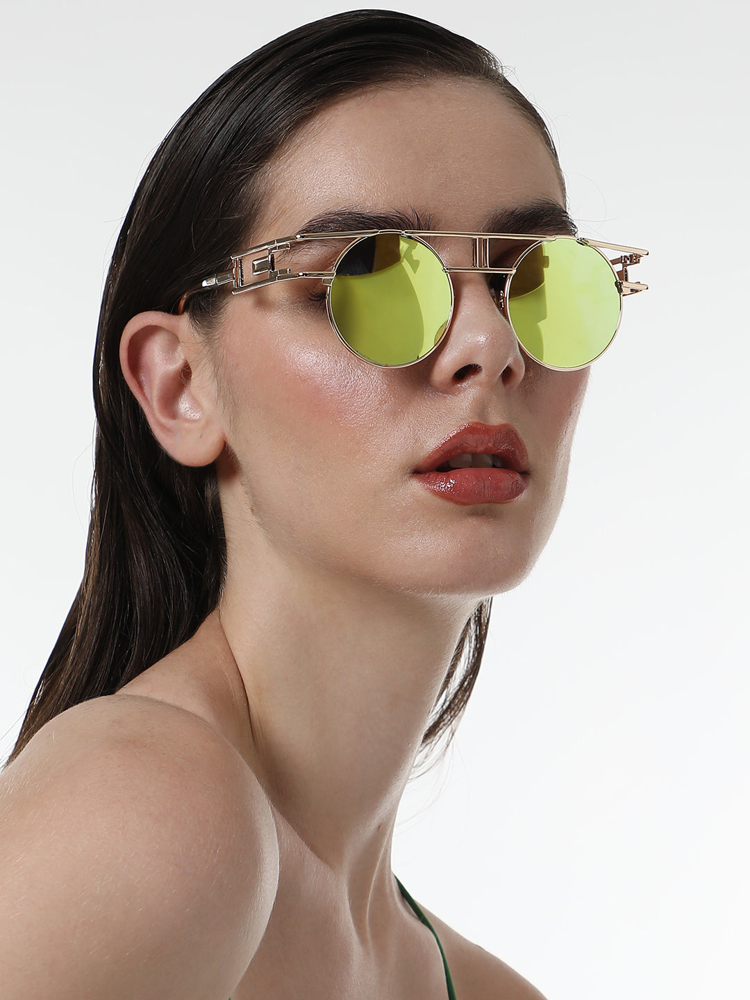 The Indie Round Sunglasses - Metallic Yellow