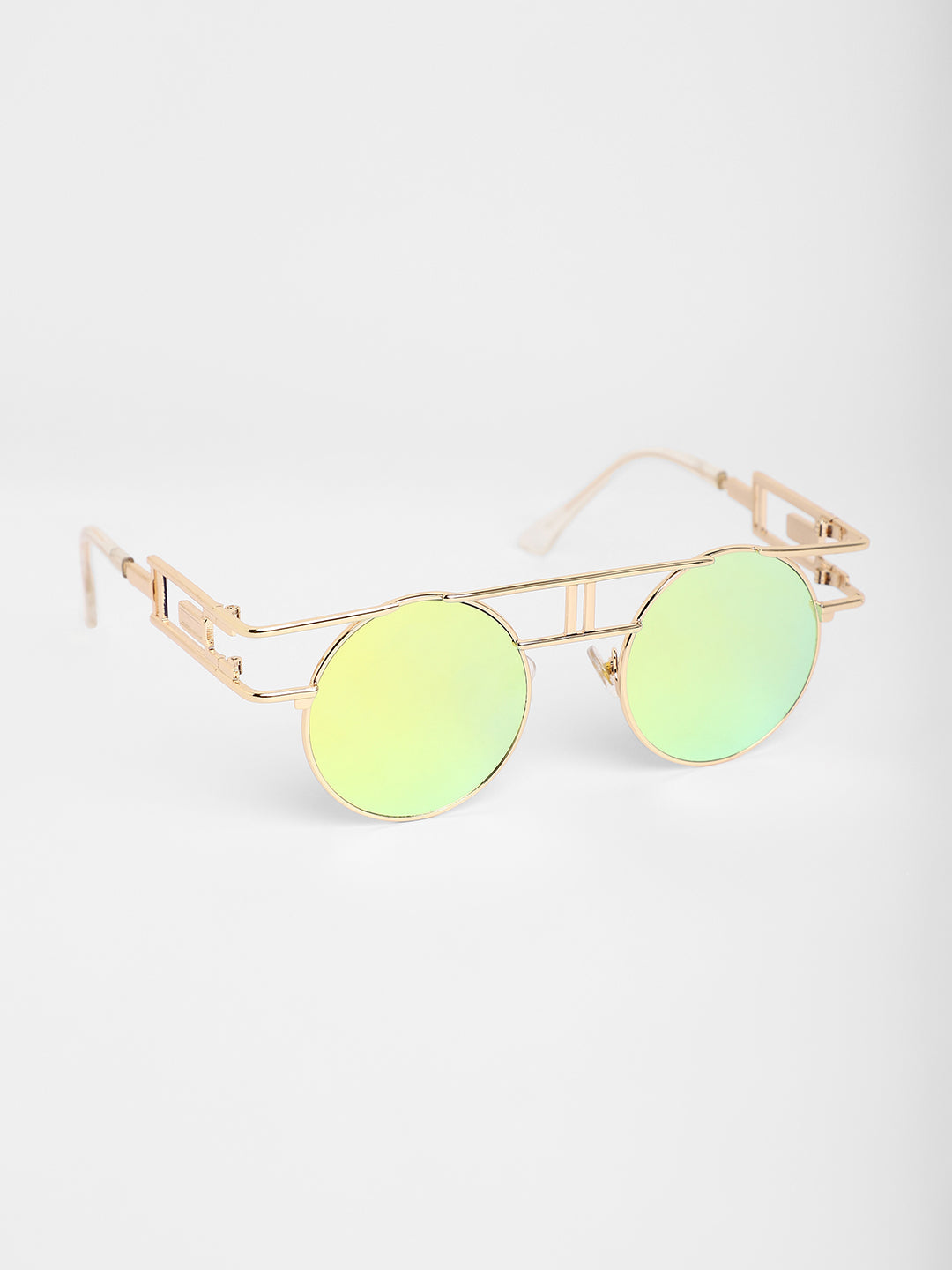 The Indie Round Sunglasses - Metallic Yellow