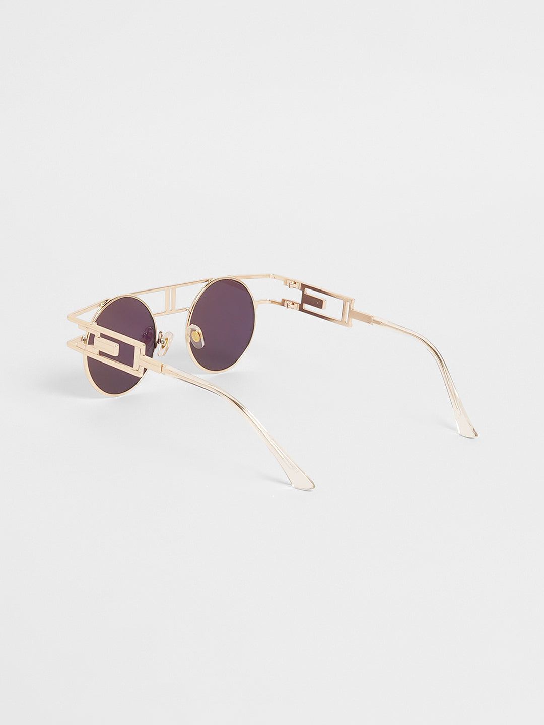 The Indie Round Sunglasses - Metallic Yellow