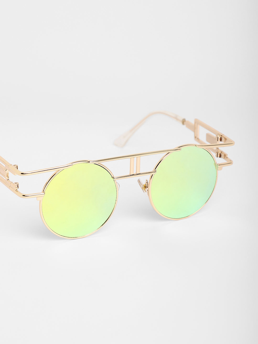 The Indie Round Sunglasses - Metallic Yellow