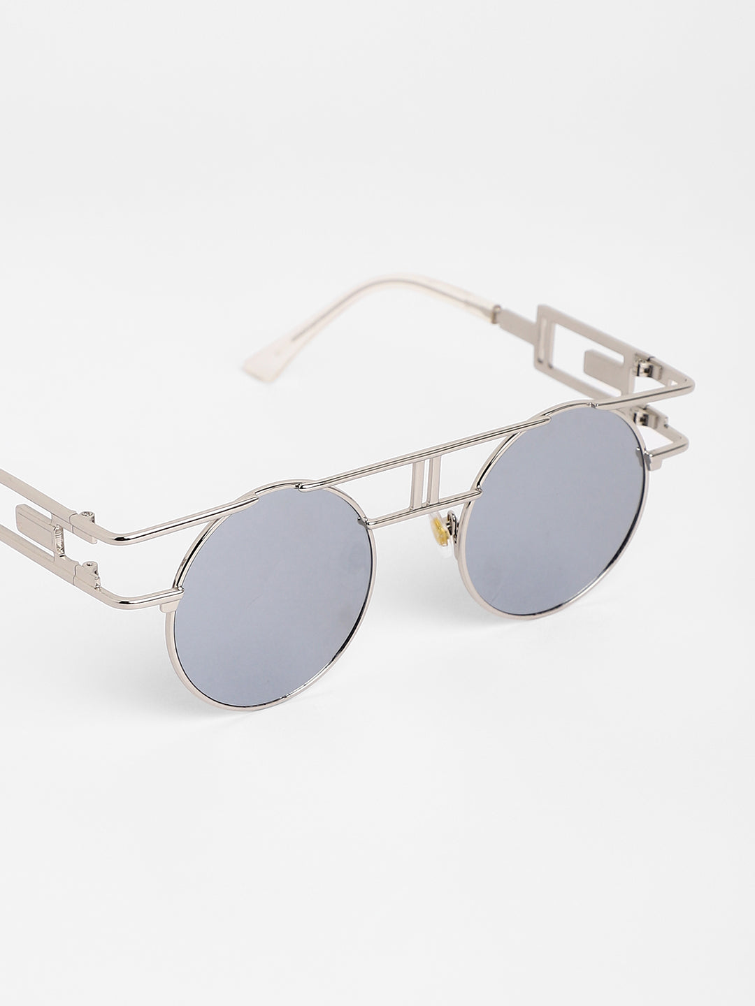 The Indie Round Sunglasses - Metallic Silver