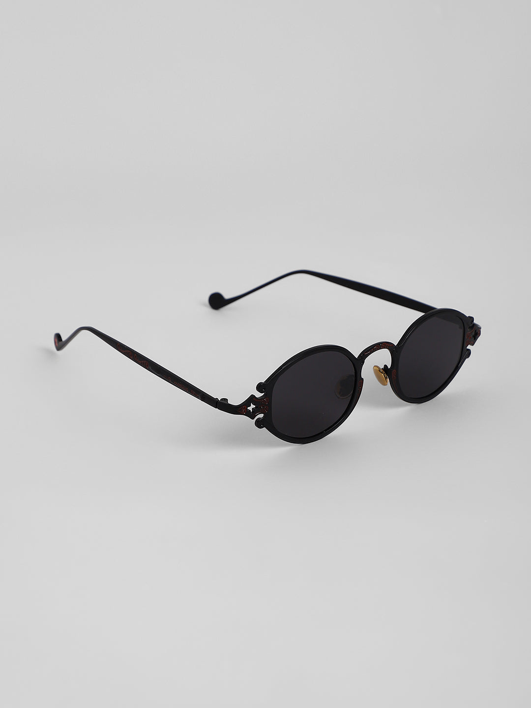 The Roman Oval Sunglasses - Midnight Black