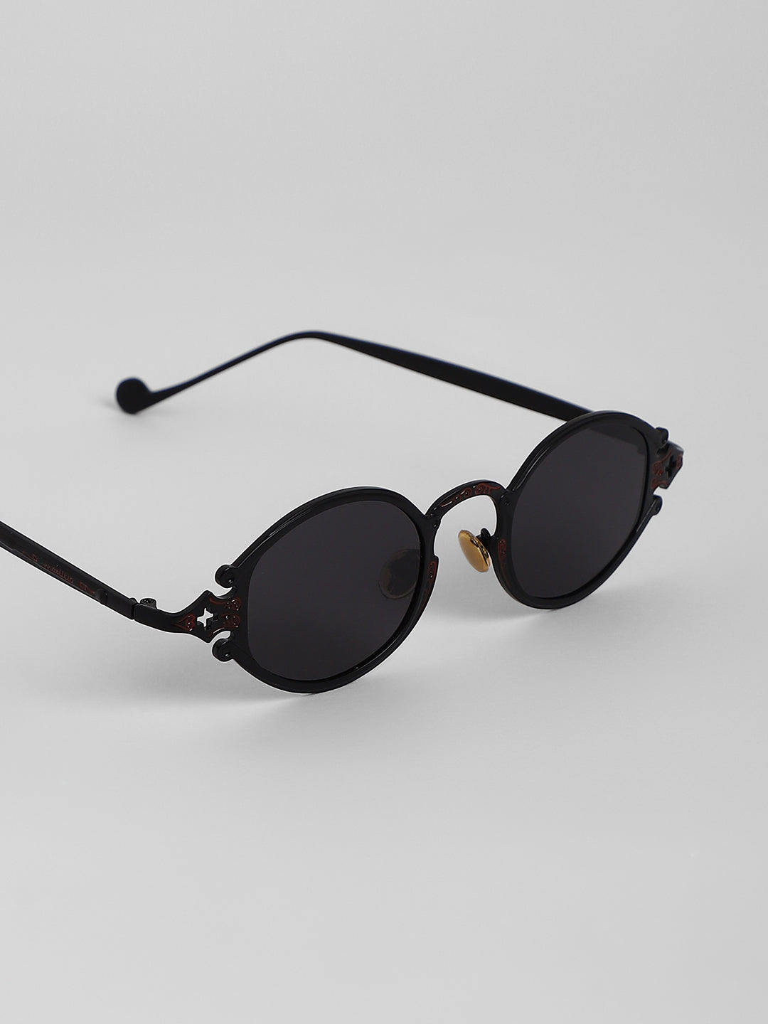 The Roman Oval Sunglasses - Midnight Black