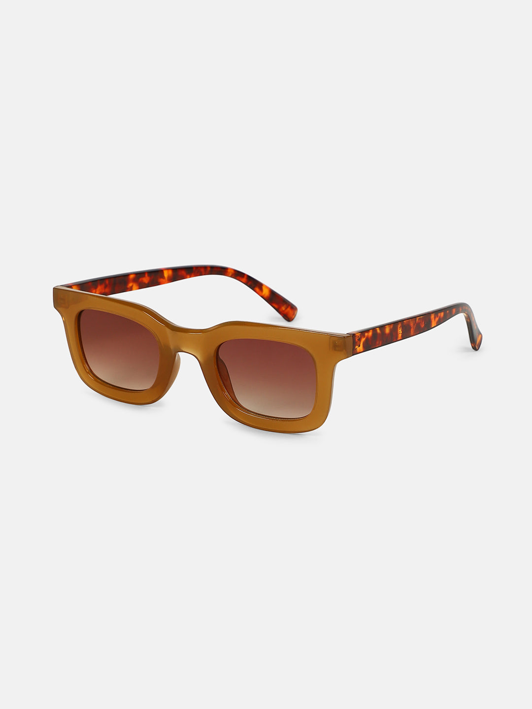 The Safari Block Wayfarer Sunglass - Coffee Brown