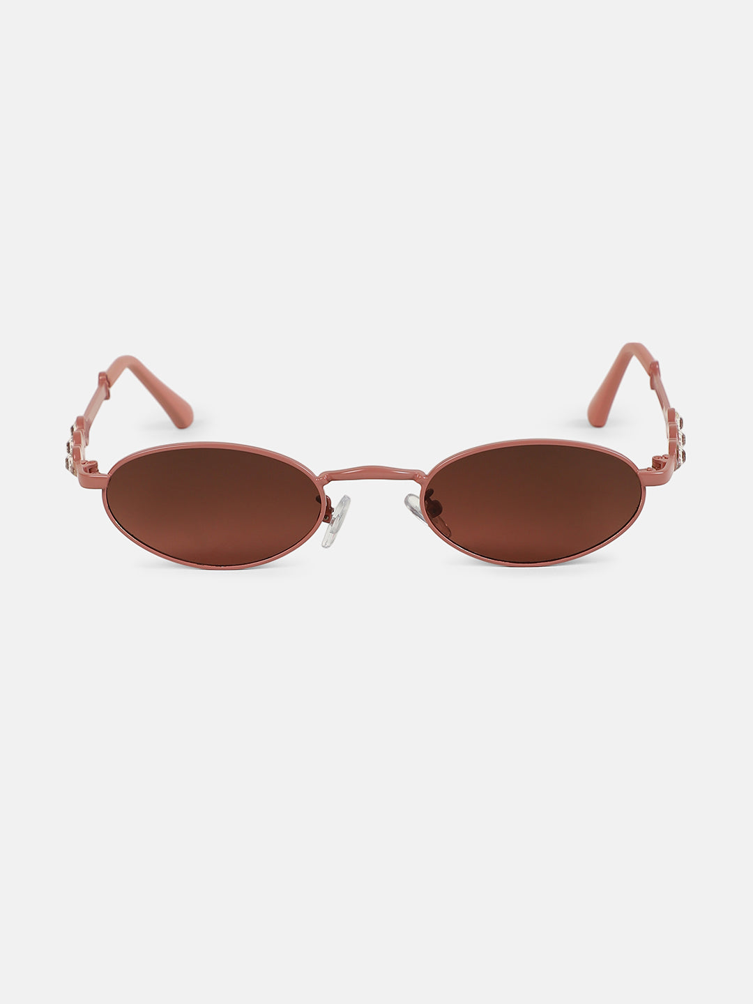 The Pastel Bijou Oval Sunglass - Flamingo Pink