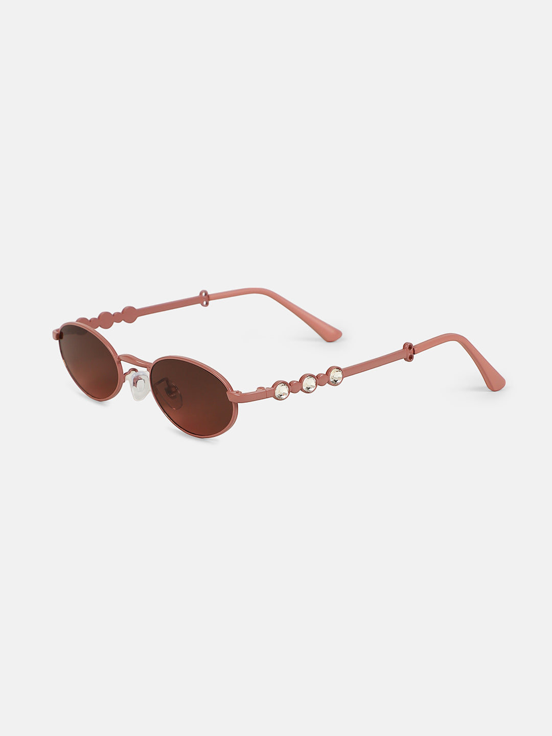 The Pastel Bijou Oval Sunglass - Flamingo Pink