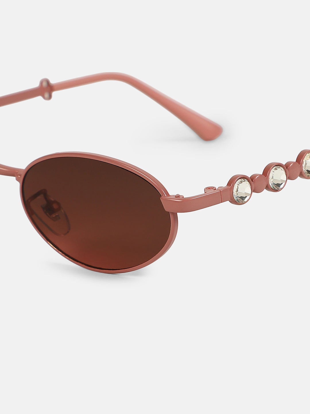 The Pastel Bijou Oval Sunglass - Flamingo Pink