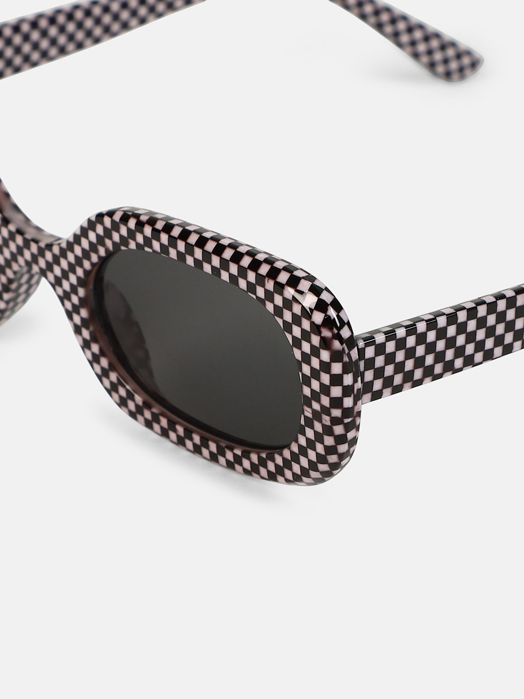 The Zany Retro Rectangular Sunglass - Onyx Black