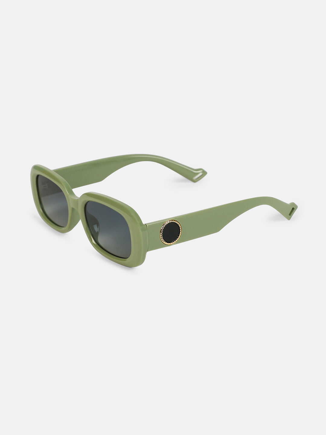 The Retro Cinema Rectangular Sunglass - Olive Green