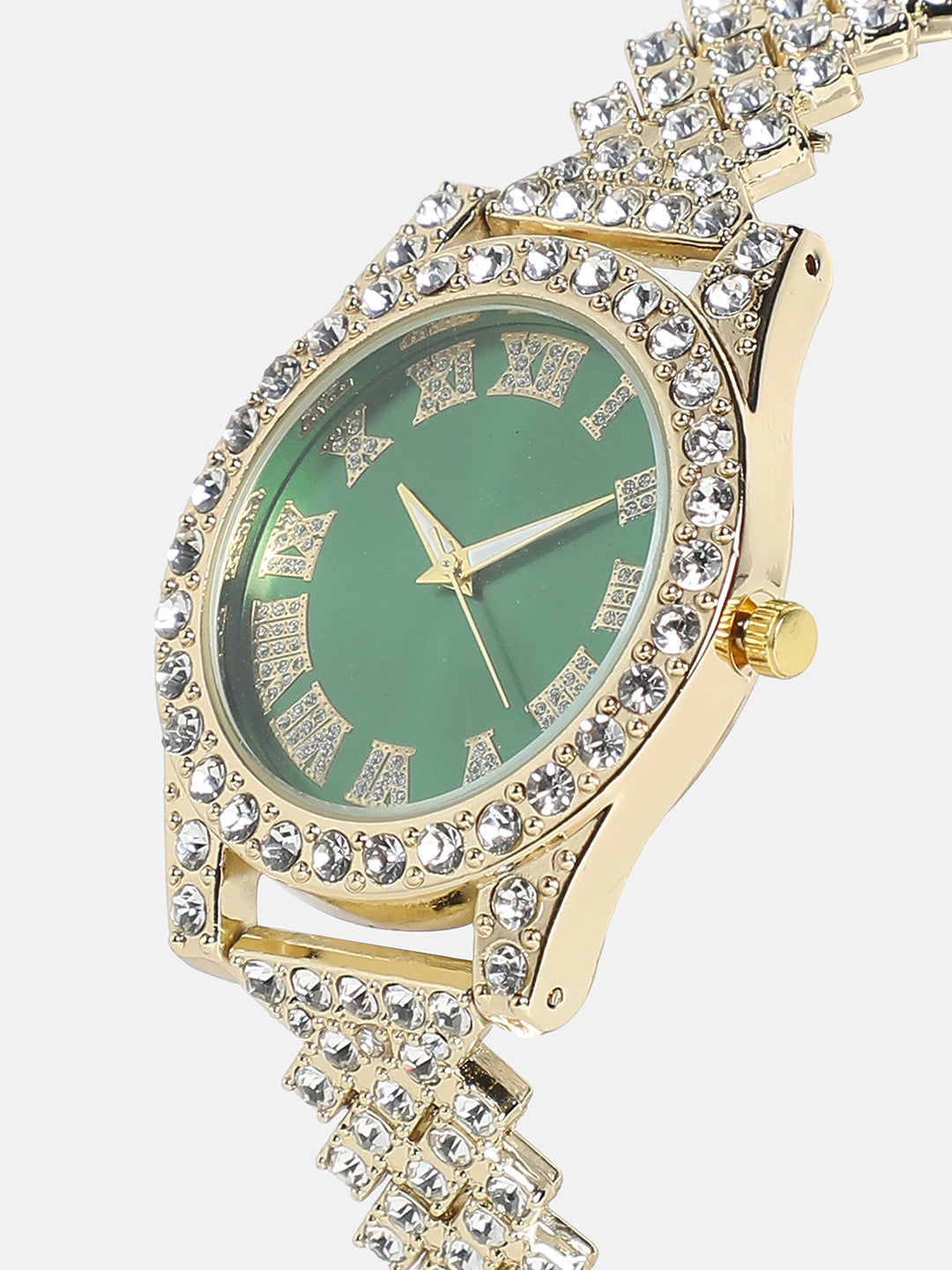 Embellished Contrast Round Watch