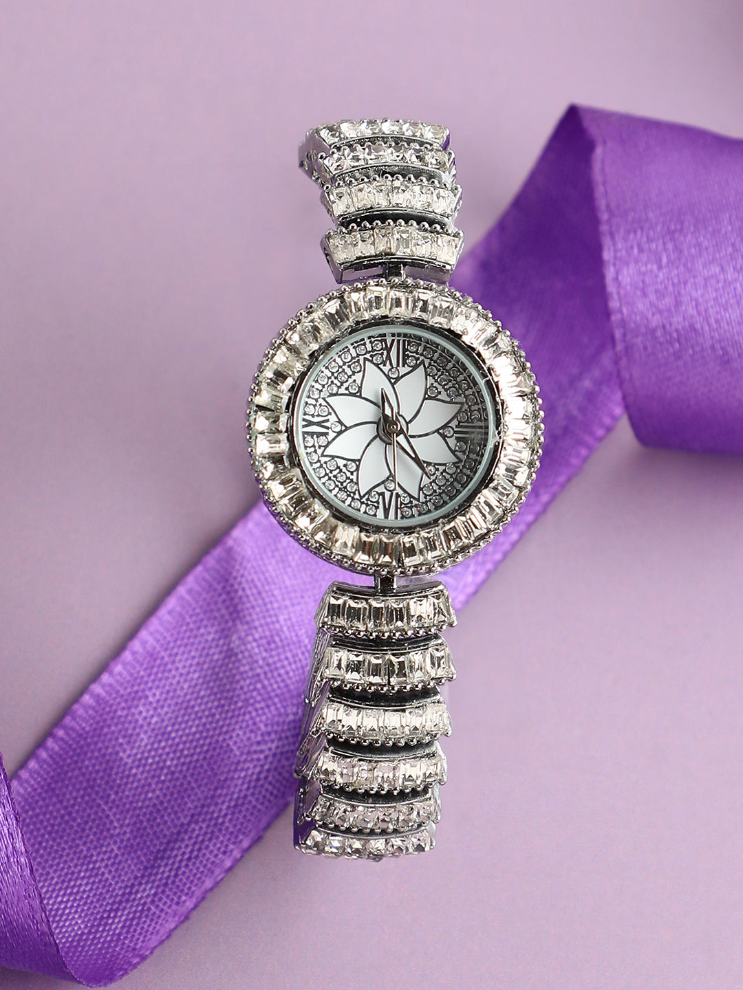 Embellished Flora Round Watch